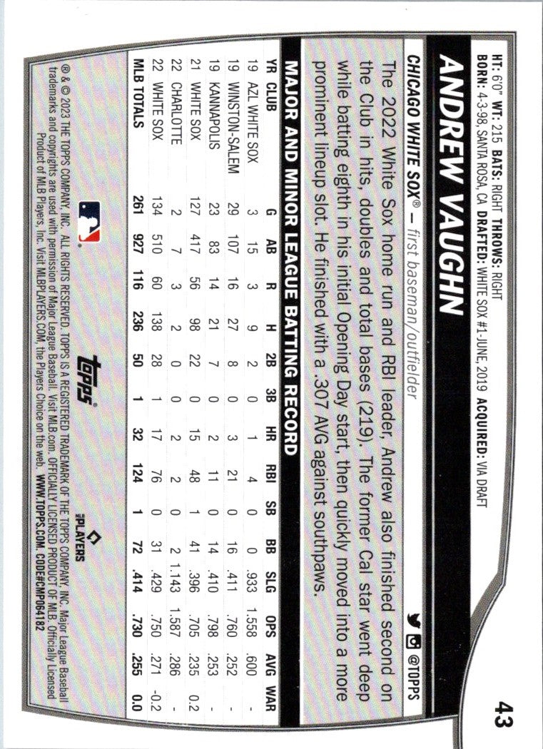 2023 Topps Big League Andrew Vaughn