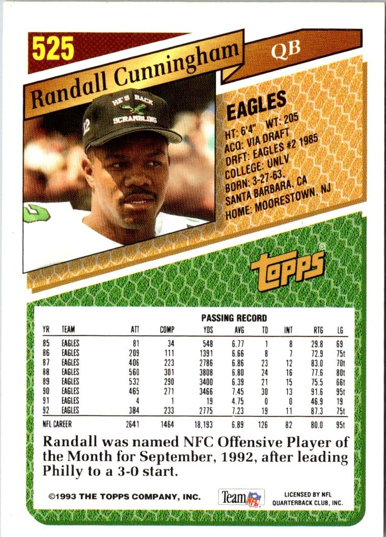 1993 Topps Randall Cunningham