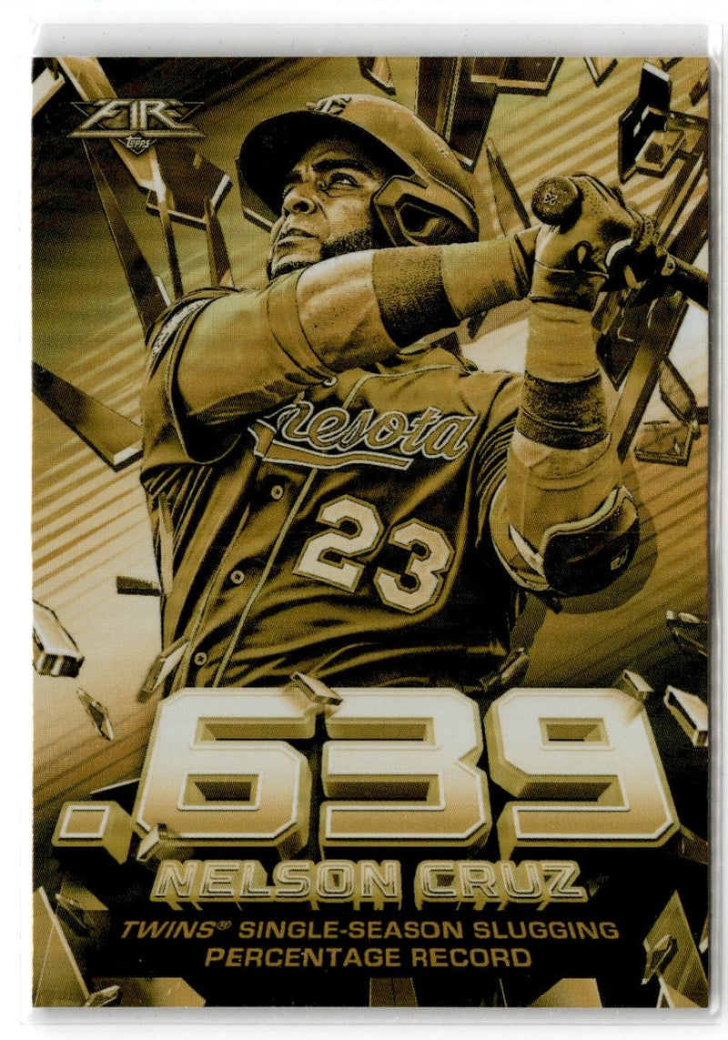 2020 Topps Fire Shattering Stats Gold Minted Nelson Cruz