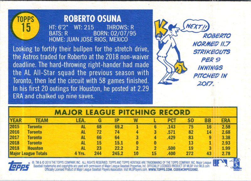 2019 Topps Heritage Roberto Osuna