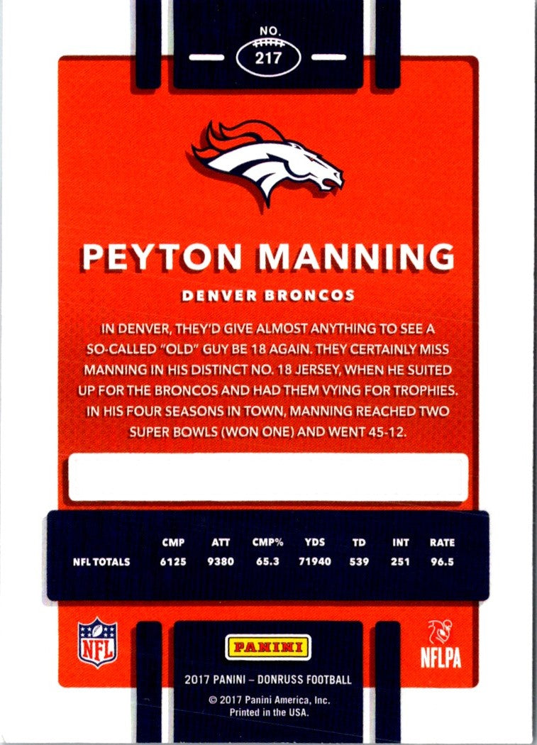 2017 Donruss Press Proof Red Peyton Manning