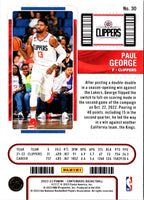 2022 Panini Contenders Game Ticket Red Paul George #30