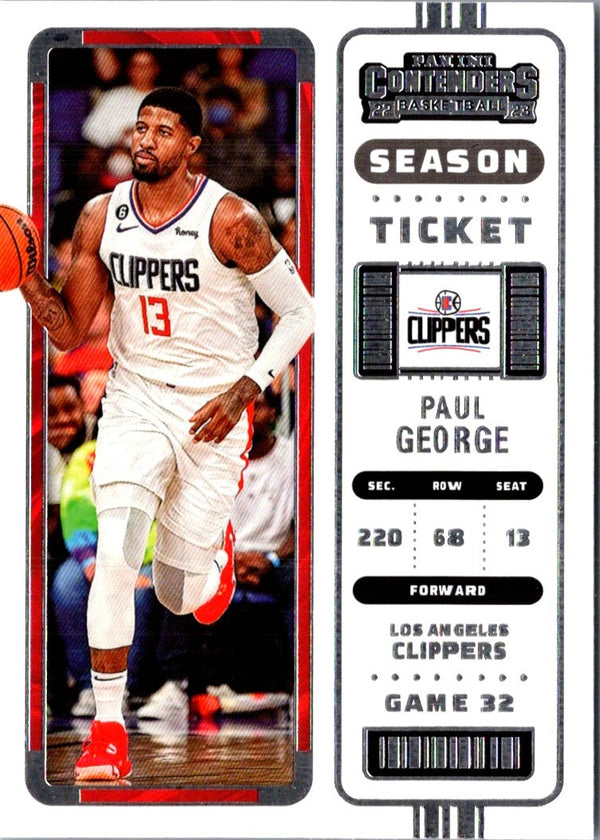 2022 Panini Contenders Game Ticket Red Paul George #30