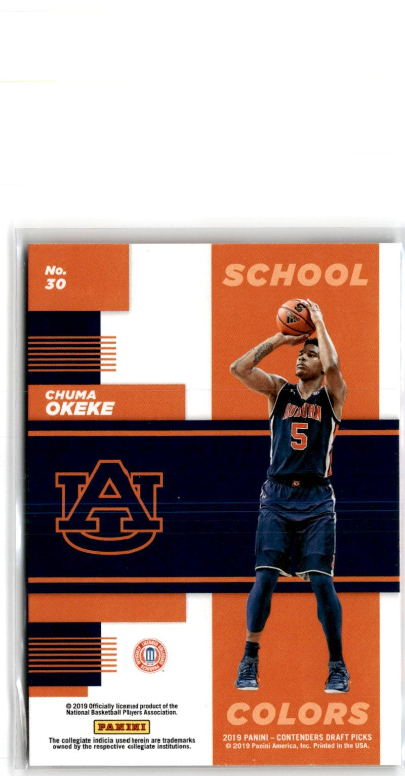 2019 Panini Contenders Draft Picks School Colors Chuma Okeke