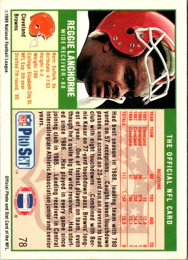 1989 Pro Set Reggie Langhorne