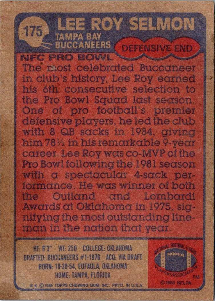 1985 Topps Lee Roy Selmon