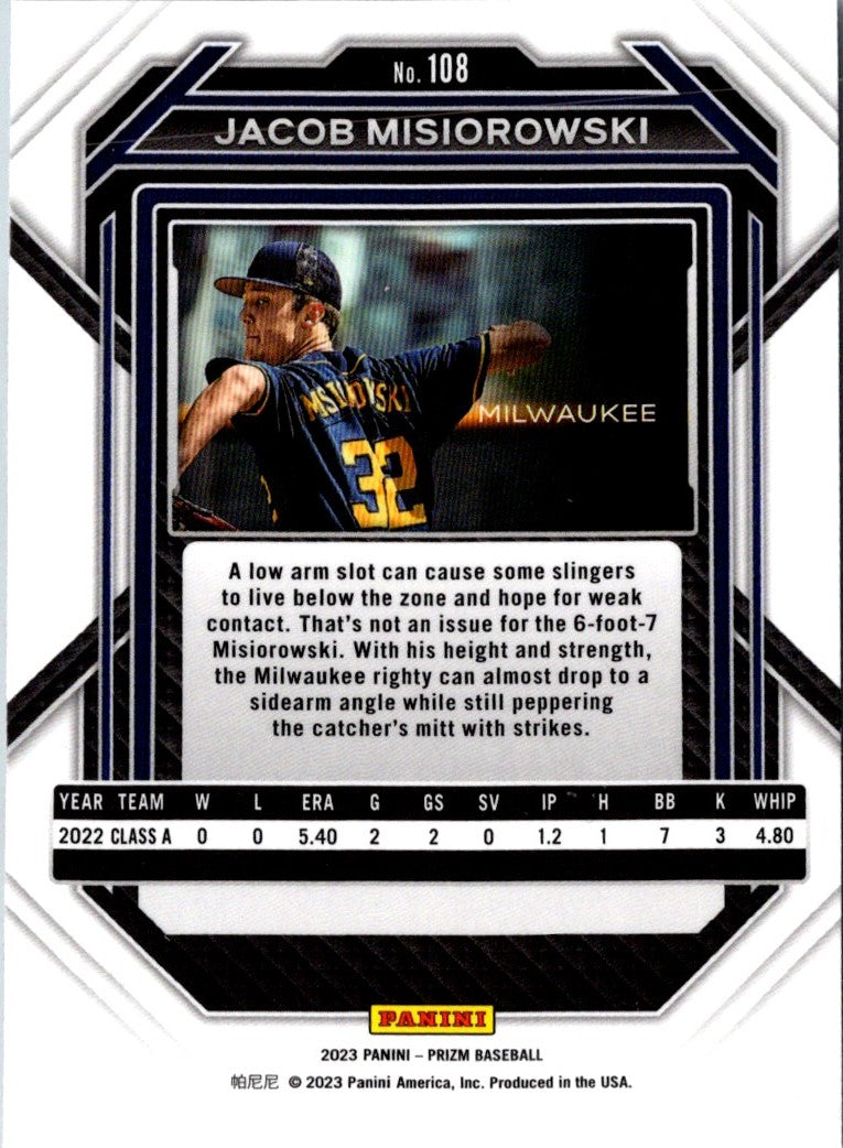 2023 Panini Prizm Jacob Misiorowski