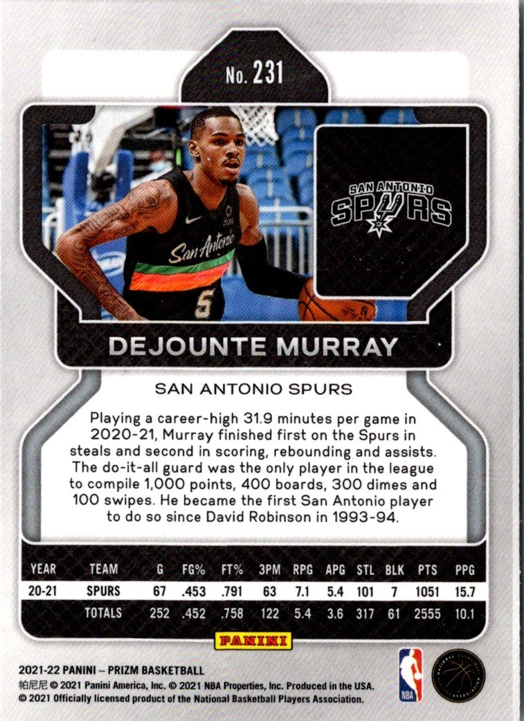 2021 Panini Prizm Blue Dejounte Murray