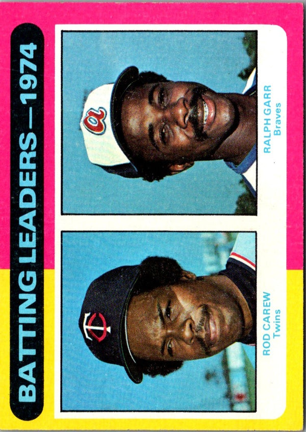 1975 Topps 1974 Batting Leaders - Rod Carew/Ralph Garr #306