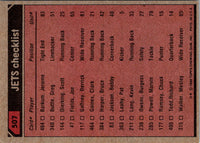 1980 Topps Team Checklists Clark Gaines/Wesley Walker/Burgess Owens/Joe Klecko #507