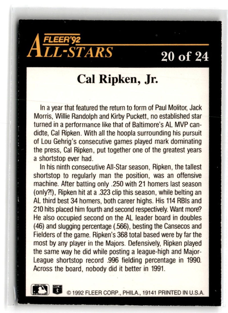 1992 Fleer All-Stars Cal Ripken Jr.