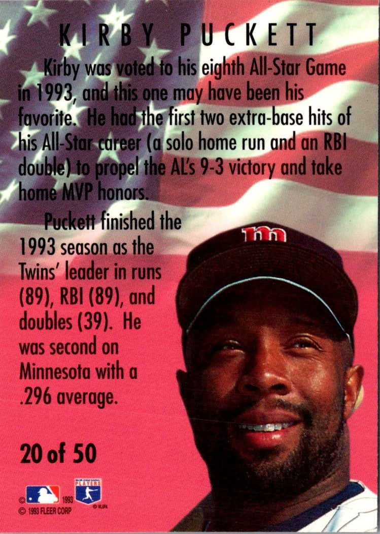 1993 Fleer All-Stars AL Kirby Puckett