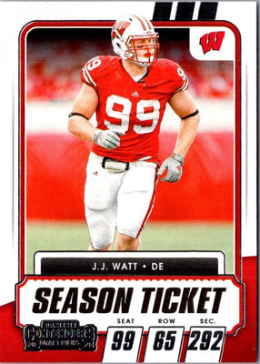 2021 Panini Contenders Draft Picks Game Ticket Red J.J. Watt #79