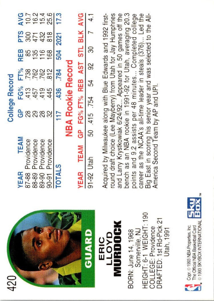1992 Hoops Eric Murdock