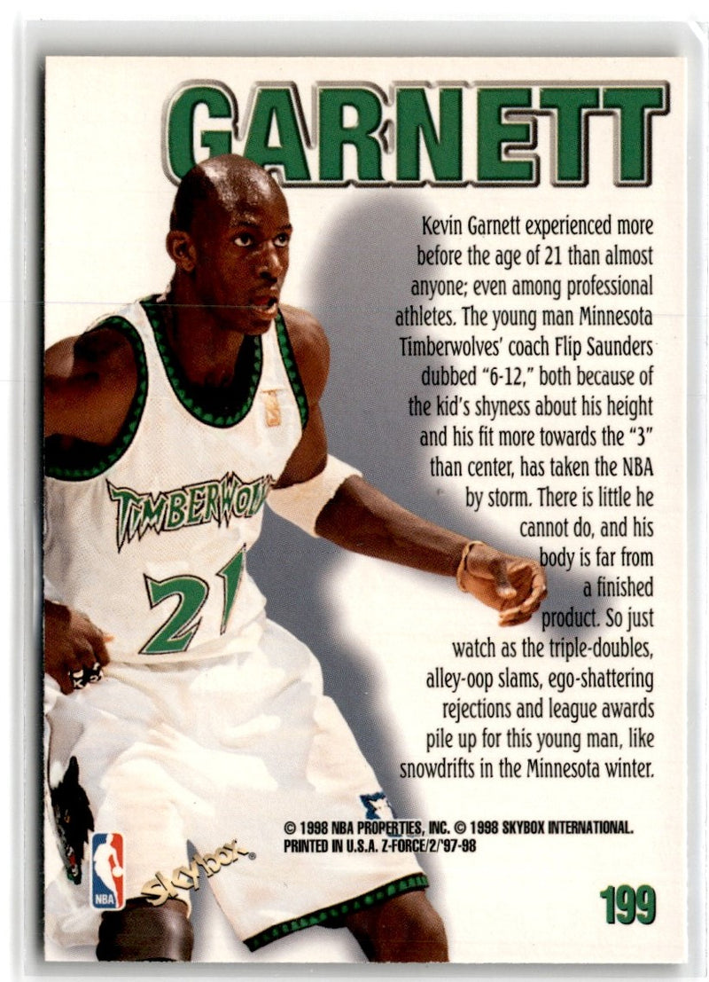 1997 SkyBox Z-Force Kevin Garnett