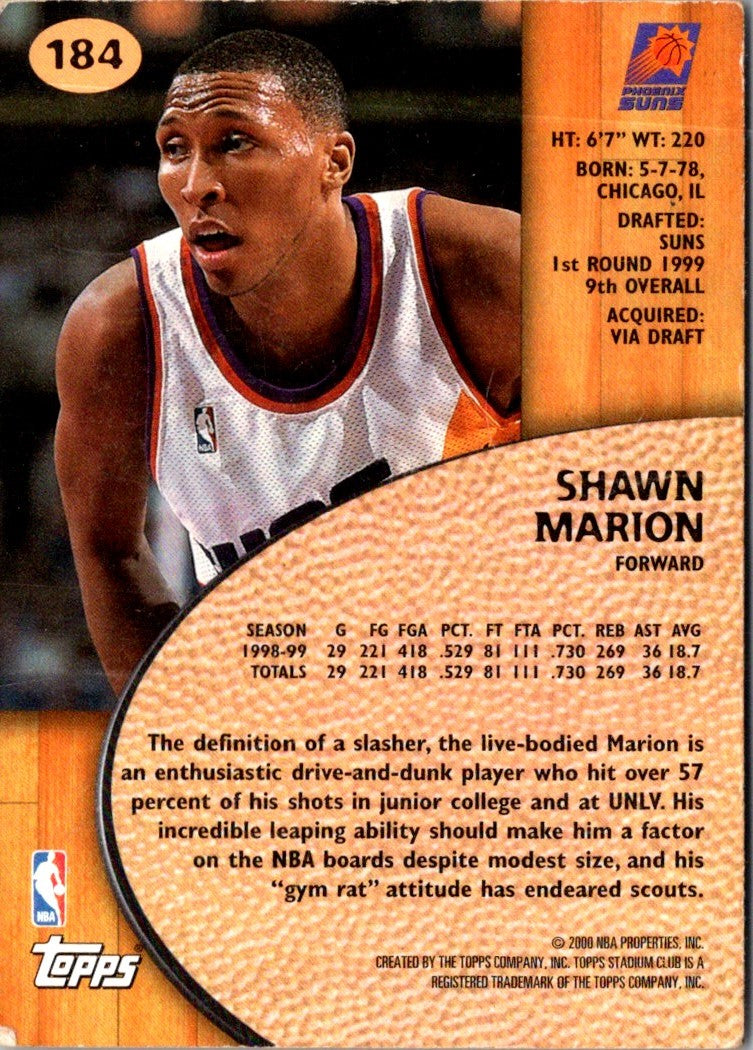 1999 Stadium Club Shawn Marion