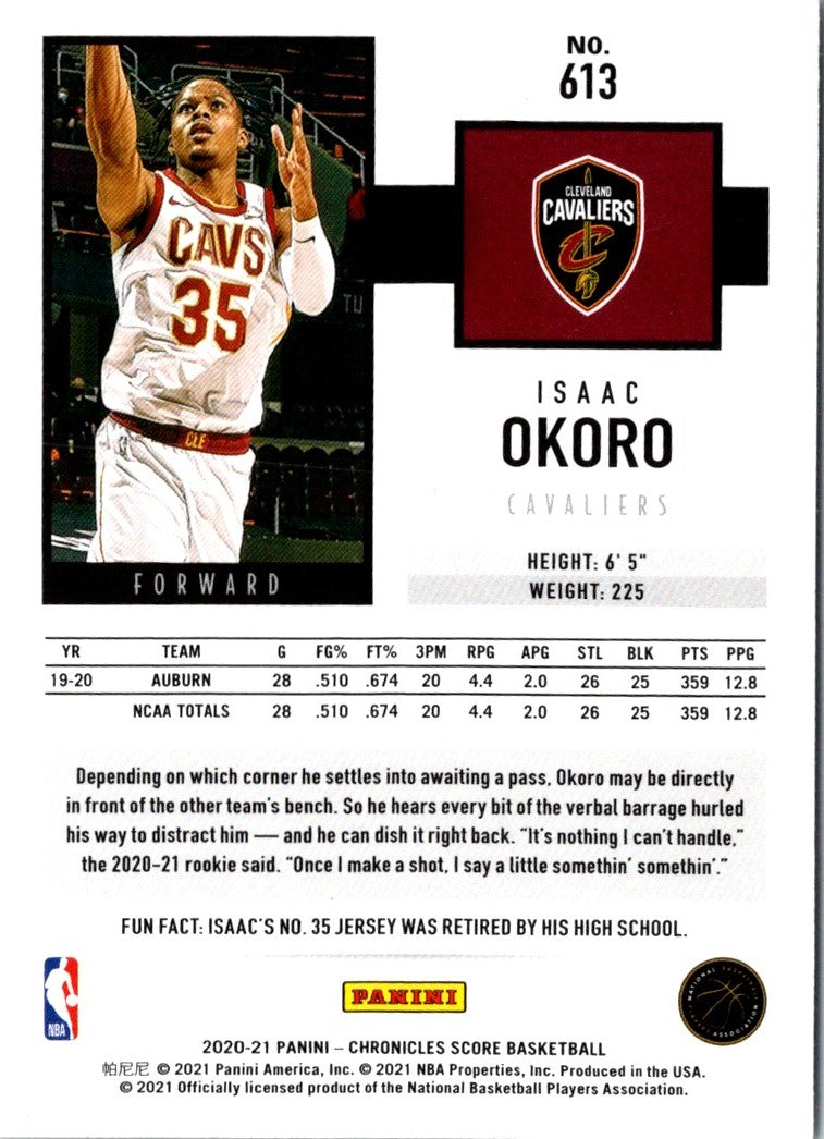 2020 Panini Chronicles Isaac Okoro