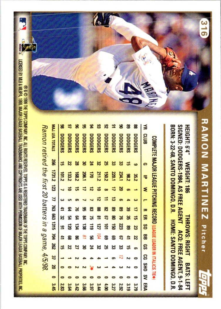 1999 Topps Ramon Martinez