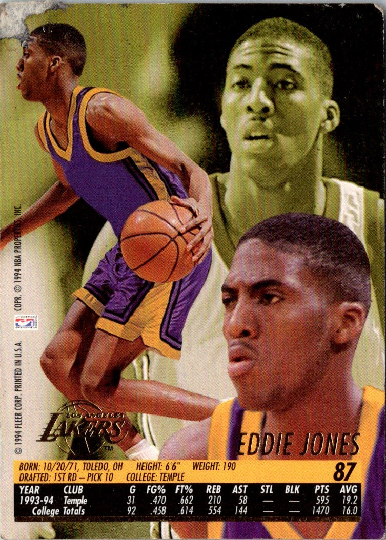 1994 Fleer Lottery Exchange Eddie Jones