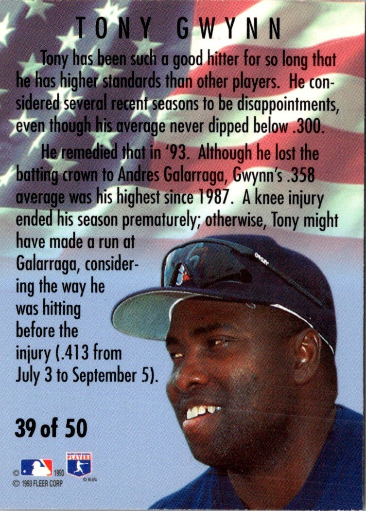 1994 Fleer Update Diamond Tribute Tony Gwynn