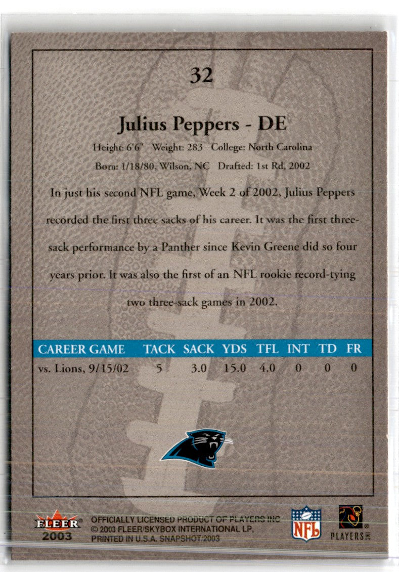 2003 Fleer Snapshot Julius Peppers