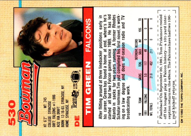 1992 Bowman Tim Green