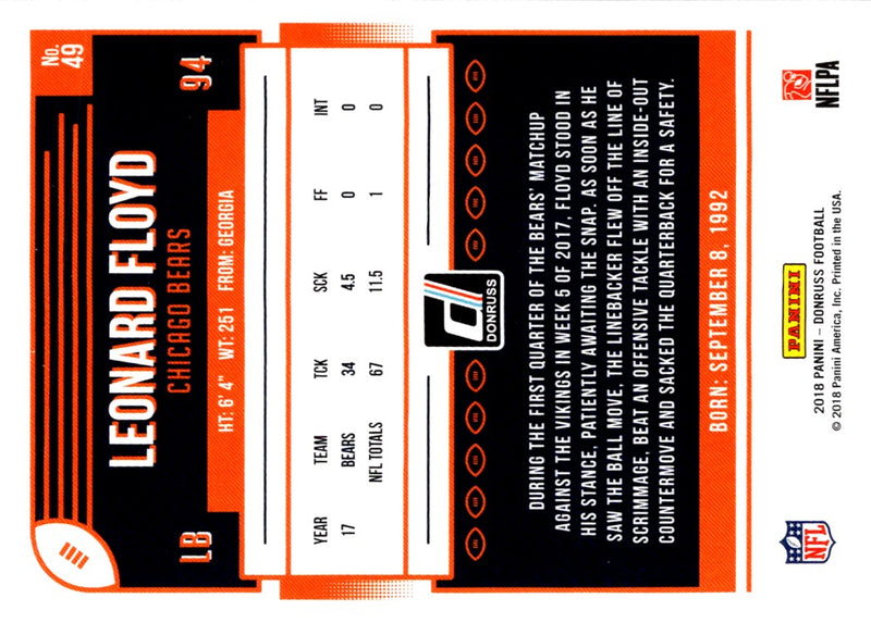 2018 Donruss Leonard Floyd