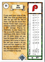 1986 ProCards Clearwater Phillies Ronald Jones #11