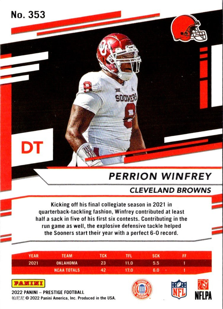 2022 Panini Prestige Perrion Winfrey