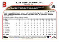 2022 Topps Kutter Crawford #645 Rookie
