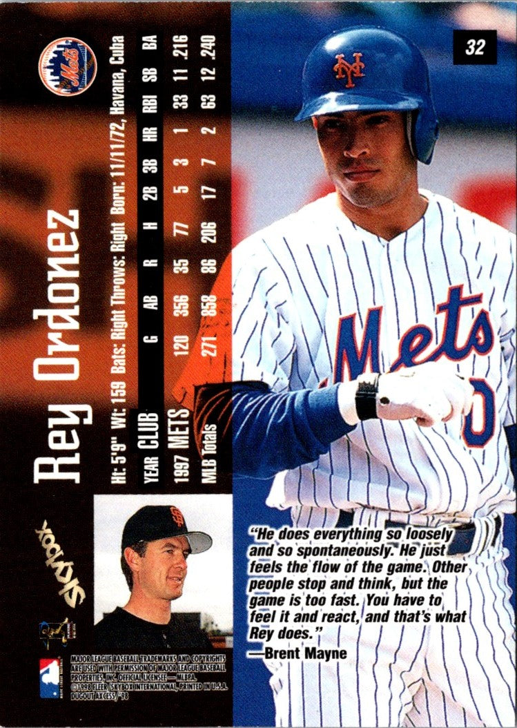 1998 SkyBox Dugout Axcess Rey Ordonez