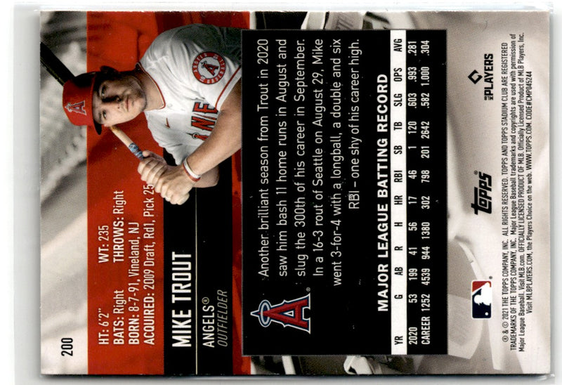 2021 Stadium Club Mike Trout