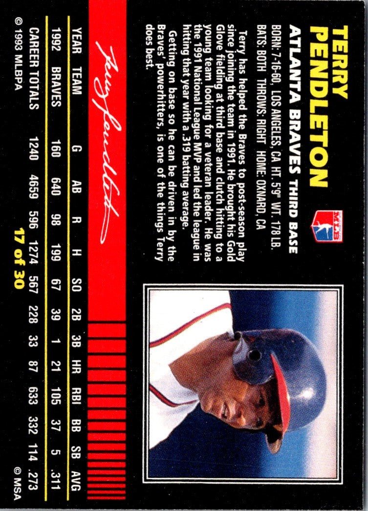 1993 Post Cereal Terry Pendleton