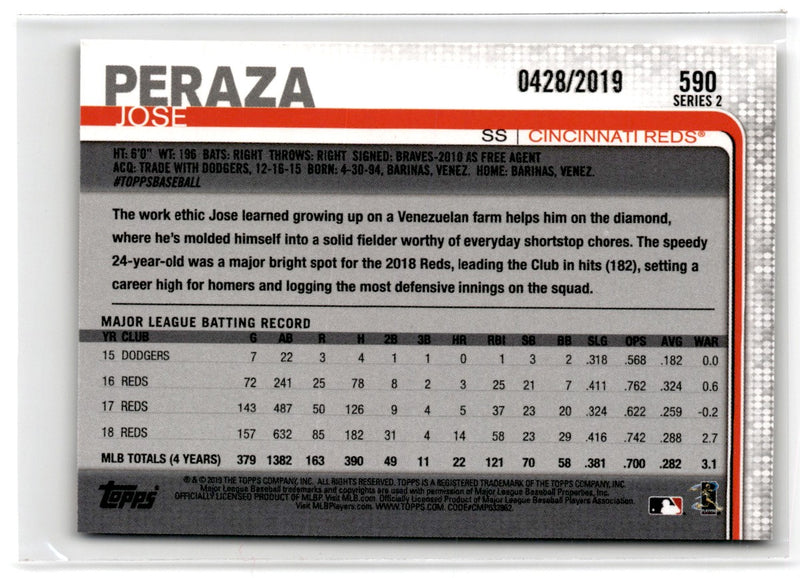 2019 Topps Gold Jose Peraza