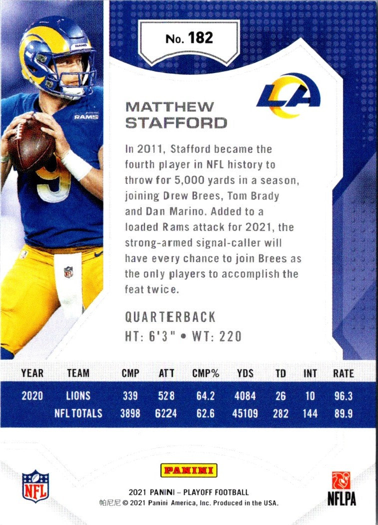 2021 Panini Playoff Matthew Stafford