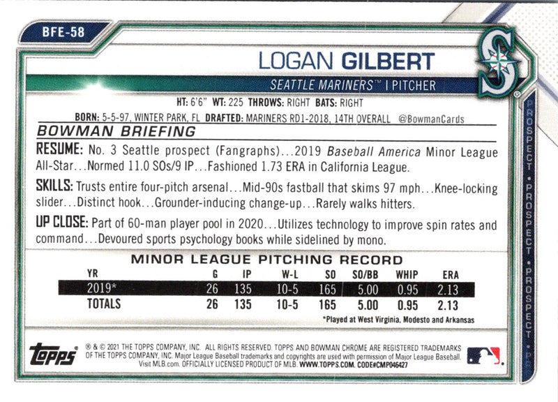 2021 Bowman 1st Edition Logan Gilbert