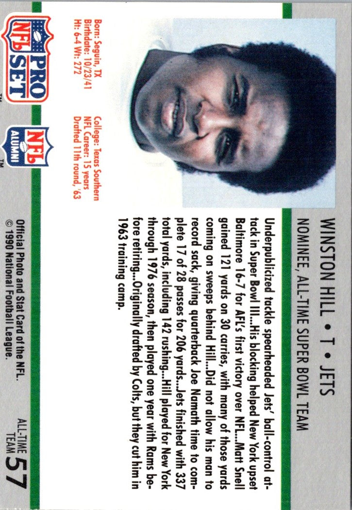 1990 Pro Set Super Bowl 160 Winston Hill