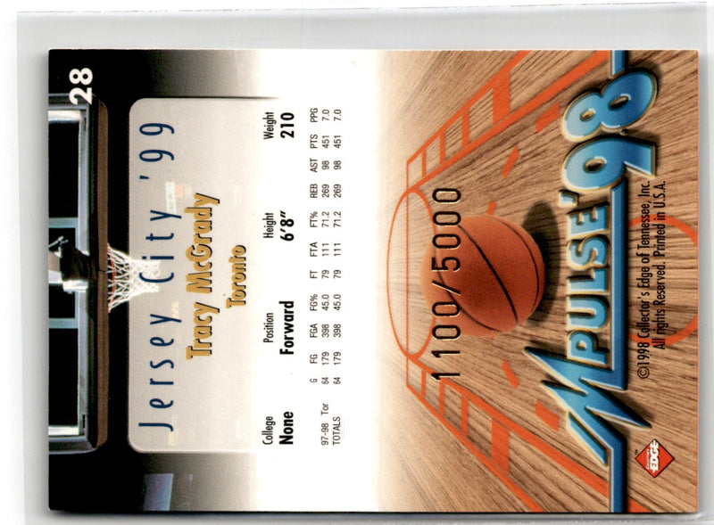1998 Collector's Edge Impulse Jersey City '99 Gold Tracy McGrady