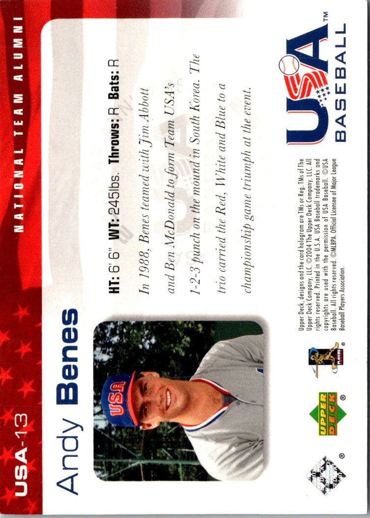 2004 Upper Deck USA 25th Anniversary Andy Benes