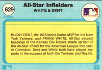 1982 Fleer Frank White/Bucky Dent #629