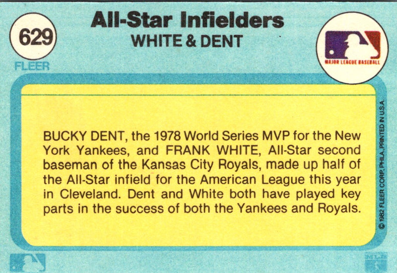 1982 Fleer Frank White/Bucky Dent