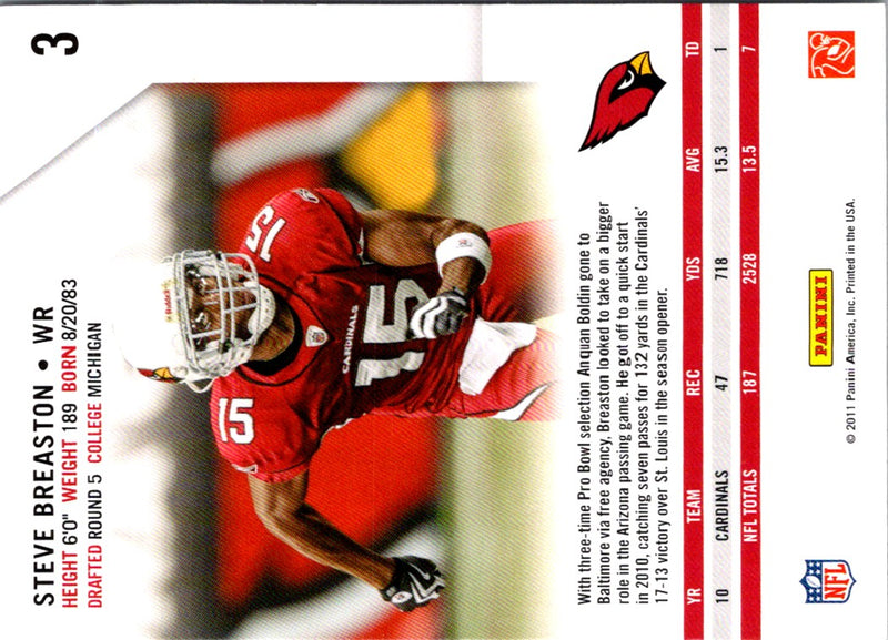 2011 Panini Steve Breaston