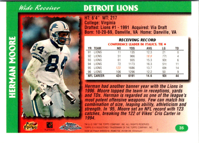 1997 Topps Chrome Herman Moore
