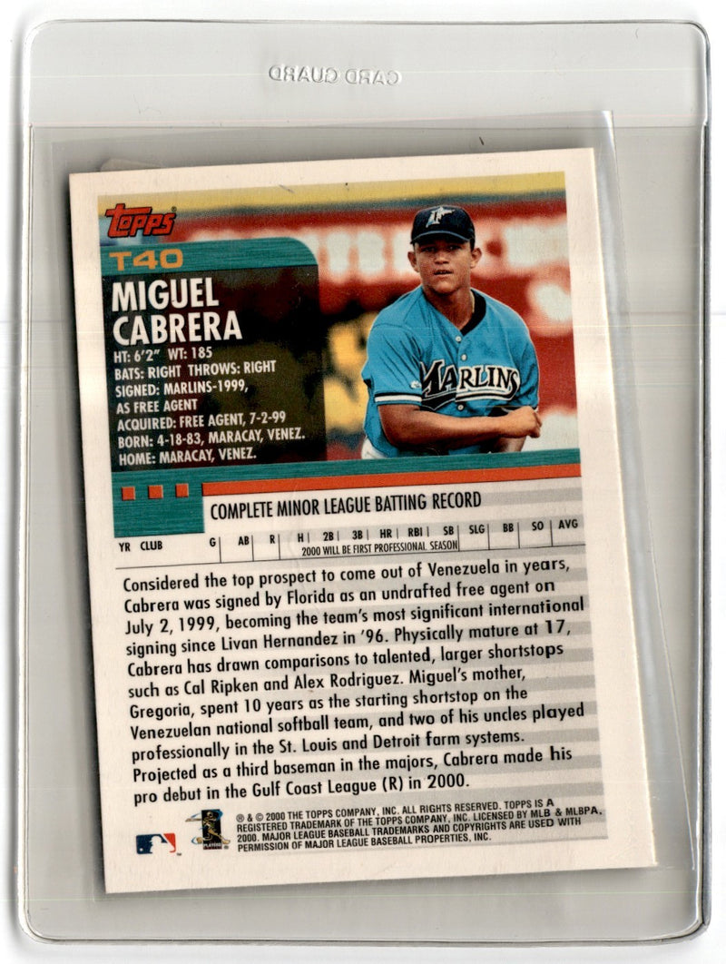 2000 Topps Traded & Rookies Miguel Cabrera