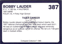 1989 Collegiate Collection Auburn Coke 580 Bobby Lauder #387