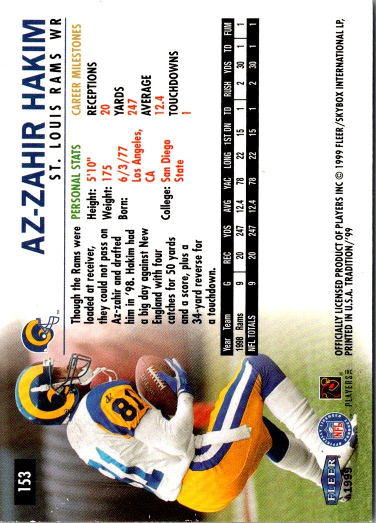 1999 Fleer Tradition Az-Zahir Hakim