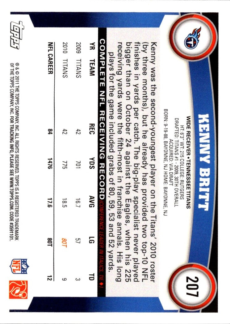 2011 Topps Kenny Britt