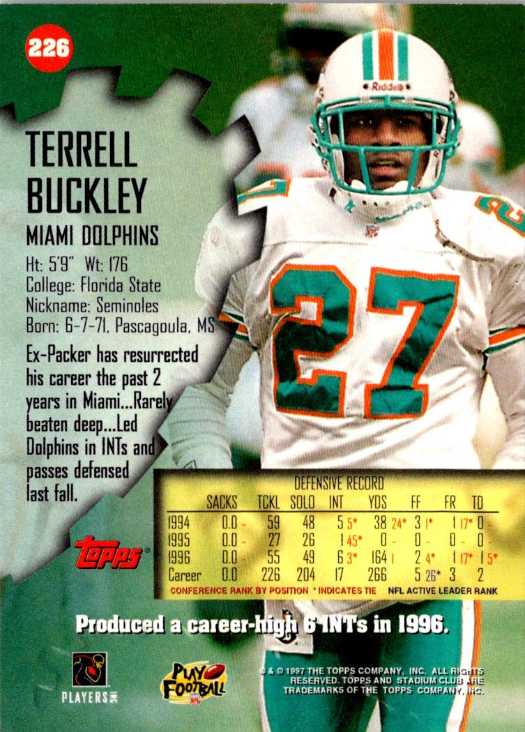 1997 Stadium Club Terrell Buckley