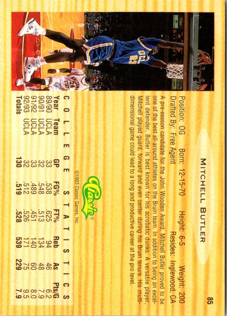 1993 Classic Draft Picks Gold Mitchell Butler
