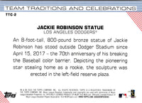 2020 Topps Opening Day Team Traditions and Celebrations Jackie Robinson Statue #TTC-2